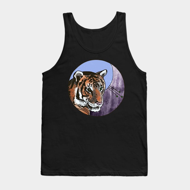 Tiger- Circle Edit Tank Top by shehitsback